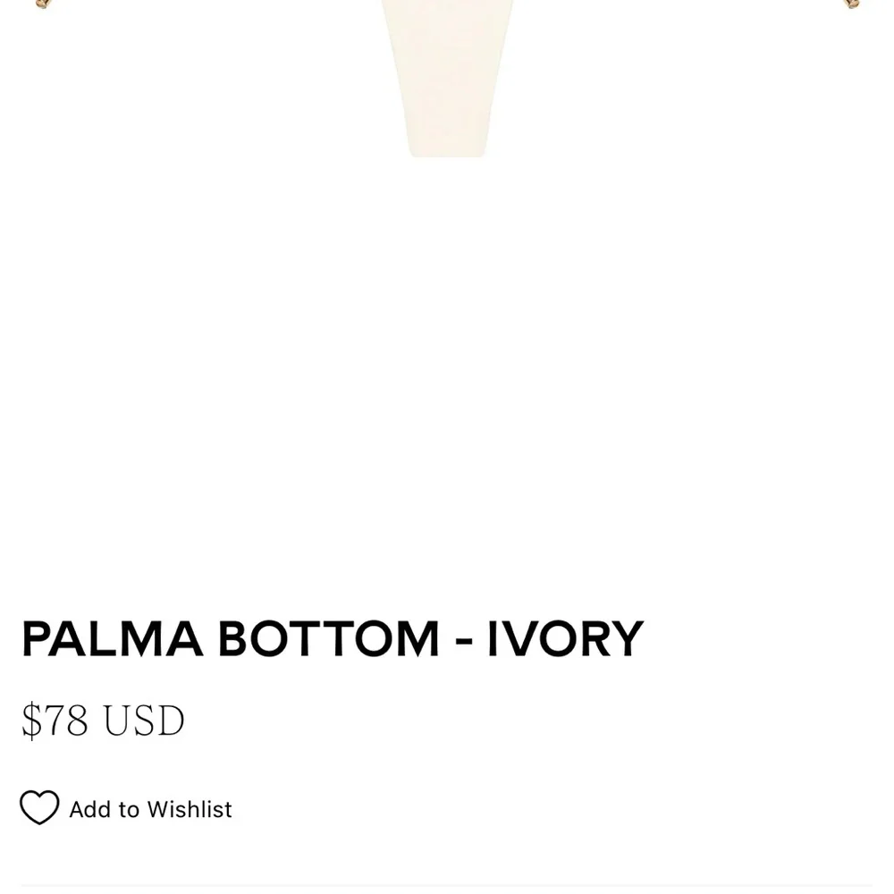 Monday Swimwear Ivory Palma Top + Bottom Bikini Set Size P (XS)